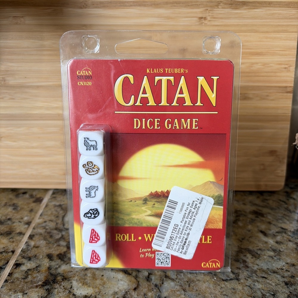 Klaus Teuber's Catan Dice Game - Roll Write Settle - Portable Travel Game NEW